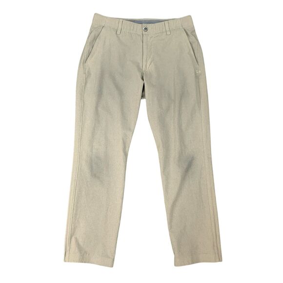 Under Armour Golf Pants Mens 32 Mushroom Beige Lightweight Performance Chino - Picture 1 of 13